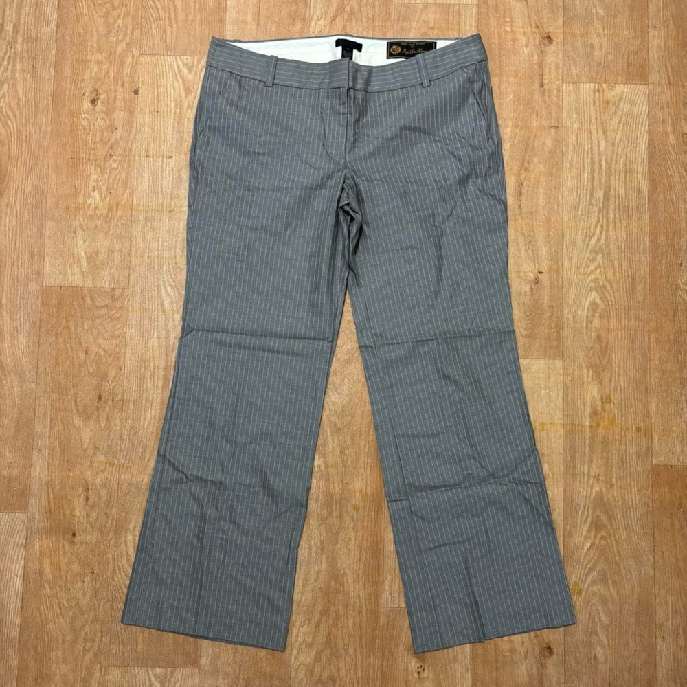 Y2K J. Crew striped grey mid rise straight leg trousers/dress pants